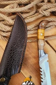 Epoksi Ceviz Sap Outdoor Kamp Bıçağı Çakısı Piknik Bıçak Çakı Mutfak Bıçağı Kılıflı ( KMP-02 ) - 3