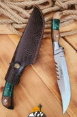 Epoksi Ceviz Sap Outdoor Kamp Bıçağı Çakısı Piknik Bıçak Çakı Mutfak Bıçağı Kılıflı ( KMP-02 ) - 1