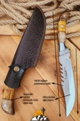Epoksi Ceviz Sap Outdoor Kamp Bıçağı Çakısı Piknik Bıçak Çakı Mutfak Bıçağı Kılıflı ( KMP-02 ) - 4