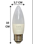 Şavk 5W (37W) 3000K (Sarı Işık) E27 Duylu Led Mum Ampul (4 Adet) - 3