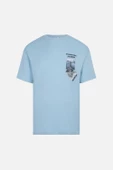 OVERSIZED FIT DREAMER ERKEK TSHIRT MAVI - 1