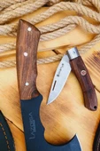 Ceviz Sap Outdoor Balta Kamp Bıçağı Çakısı Piknik Bıçak Çakı Mutfak Bıçağı Kılıflı ( Kmp-10 ) - 3
