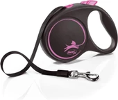 Flexi Black Design Otomatik Şerit Köpek Gezdirme Kayışı 5m [L] (Pembe) - 1