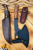 Outdoor Balta Kamp Piknik Çakısı Bıçağı Ceviz Ağaç Ahşap Sap Kılıflı ( Outlzv-52 ) - 5