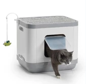 Moderna Cat Concept Tırmalamalı Kapalı Kedi Tuvaleti - Gri - 1
