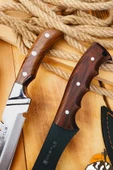 Ceviz Sap Outdoor Balta Kamp Bıçağı Çakısı Piknik Bıçak Çakı Mutfak Bıçağı Kılıflı ( Kmp-10 ) - 3