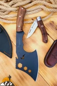 Ceviz Sap Outdoor Balta Kamp Bıçağı Çakısı Piknik Bıçak Çakı Mutfak Bıçağı Kılıflı ( Kmp-10 ) - 1