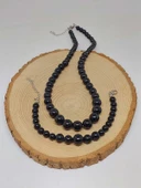 Galaksi Serisi Shungite (Şungit) Taşı Kolye & Bileklik Seti thumbnail 7