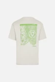 OVERSIZED FIT SIRT DESENLİ ERKEK TSHIRT EKRU - 9