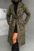 Dipmoda kadın leopar desenli ithal kaşe kaban DPG054 thumbnail 4