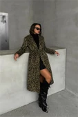 Dipmoda kadın leopar desenli ithal kaşe kaban DPG054 thumbnail 2