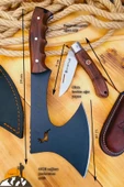 Outdoor Balta Kamp Piknik Çakısı Bıçağı Ceviz Ağaç Sap Kılıflı ( Outlz-01 ) - 4