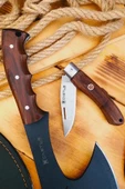 Outdoor Balta Kamp Piknik Çakısı Bıçağı Ceviz Ağaç Sap Kılıflı ( Outlz-01 ) - 3