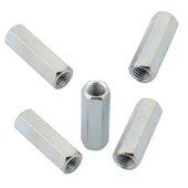 M6 Uzun Uzatma Somunu Dın 934 Beyaz Galvanizli Somun -5 Adet - 2