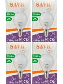 Şavk 4W (25W) 6000K (Beyaz Işık) E14 Duylu Led Top Ampul (4 Adet) - 1