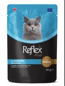 Reflex Plus Sos İçinde Et Parçacıklı Beyaz Balıklı Yetişkin Kedi Yaş Maması 85gr - 1