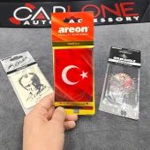 Areon X Model Lastikli Ayna Kokusu 3'lü Set Atatürk-Türk Bayrağı-Omnalı Tuğrası - 1