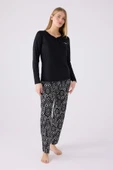 Pierre Cardin PC8871-S Kadın Siyah Uzun Kol Pijama Takım thumbnail 3