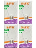 Şavk 4W (40W) 6500K (Beyaz Işık) E27 Duylu Led Top Ampul (4 Adet) thumbnail 1