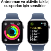 Apple Watch Series 10 Gps 46MM Silver Aluminium Case With Denim Sport Band - M/l - 4