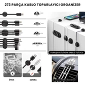 Coofbe Profesyonel 273 Parça Kablo Organizatör Masa Kablo Tutucu Kablo Sarıcı Kablo Tutucu Koruyucu - 2