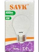 Şavk 4W (40W) 6500K (Beyaz Işık) E27 Duylu Led Top Ampul (4 Adet) thumbnail 2