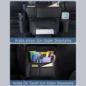 Coofbe Araç Koltuk Arası Organizer Çanta Araç Saklama Kutusu Bardak Tutucu Araç İçi Düzenleyici Çanta - 2