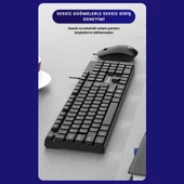 Polham USB Kablolu Sessiz Ofis Ev Tipi Klavye Mouse Seti, Bilek Destekli, Tak Çalıştır Klavye Mouse - 2