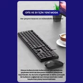 Polham USB Kablolu Sessiz Ofis Ev Tipi Klavye Mouse Seti, Bilek Destekli, Tak Çalıştır Klavye Mouse - 3