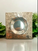 Evmutfak Gold kaplamalı çelik kare desenli 6 li çay tabağı - 1