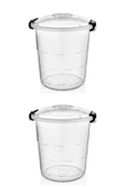 2 Adet 65 Litre Şeffaf Plastik Bakliyat Kovası 1112_92_2 - 1