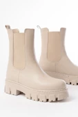 Bej Yüksek Tabanlı Lastikli Günlük Kadın Bot - kopya - 1