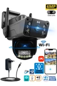 APEX WİFİ 6MP DUAL LENS ( SABİT HAREKETLİ ) GECE GÖRÜŞ INSAN TAKİBİ SESLİ TÜRKÇE APP KAMERA - 1
