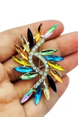 Gösterişli Kristal Yaprak Broş thumbnail 1