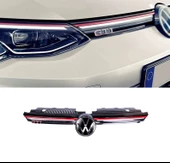 AUTOGP Vw golf 8 gti ön panjur ızgara ledli kırmızı şerit 2020+ - 1