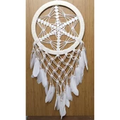 Yıldız Motifli Ekru Renk Büyük Boy Düş Kapanı Duvar Dekoru - 1