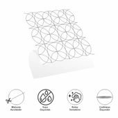 DecoHandy  Pvc Yer Karosu 30x30cm 4'lü Paket - Siyah Daire Geometrik Desen  0,36m2 - 3
