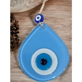 Orta Boy Mavi Damla Desen Nazar Boncuklu Duvar Dekoru Cam Duvar Süsü - 2