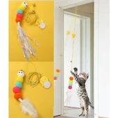 Elastik Yapışkanlı Kedi Oyun Oltası - 1