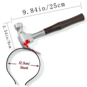 Kafaya Saplanmış Kahverengi Saplı Çekiç Şaka Tacı - 3