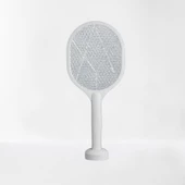 Sineklik Kovucu 5W Sessiz Şarjlı Masaüstü Stantlı Mor Işıklı Raket Sinek Öldürücü thumbnail 1