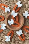 2'Li Örgülü Amigurumi El İşlemesi Kelebek Motifli Çıtçıtlı Toka - 1