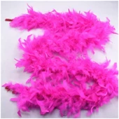 Fuşya Renk Kabarık Tüylü Otriş Boa Gerçek Tüy Dekorasyon thumbnail 2
