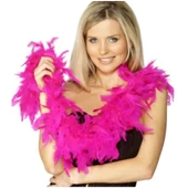 Fuşya Renk Kabarık Tüylü Otriş Boa Gerçek Tüy Dekorasyon thumbnail 4