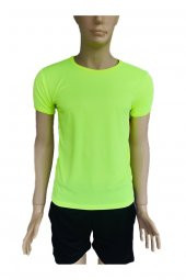 Sarı Fosforlu Erkek Spor Tişört thumbnail 1