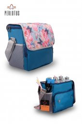 Soğuk ve Sıcak Tutan Yalıtımlı İzolasyonlu Yiyecek İçecek Çantası Termal Termos Buz Aküsü Hediyeli Çiçekli - 7