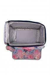 Soğuk ve Sıcak Tutan Yalıtımlı İzolasyonlu Yiyecek İçecek Çantası Termal Termos Buz Aküsü Hediyeli Çiçekli - 5