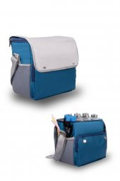 Soğuk ve Sıcak Tutan Yalıtımlı İzolasyonlu Yiyecek İçecek Çantası Termal Termos Buz Aküsü Hediyeli Mavi - 7