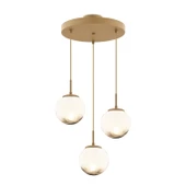 Apliqa Mirsad 3Lü Yuvarlak Eskitme Tekli Retro Modern Sarkıt Avize - 2