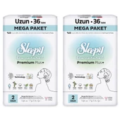Sleepy Bio Natural Premium Plus Hijyenik Ped Mega Paket Uzun 36x2 (72 Adet) - 2